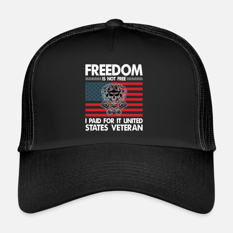 freedom is not free. - Trucker Cap - Schwarz/Schwarz