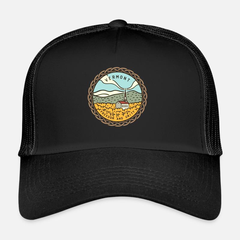 Vermont, USA - Trucker Cap - Schwarz/Schwarz