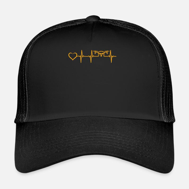 Drone Pilote Drone Heart Heartbeat Quadcopter Drone Casquette trucker 