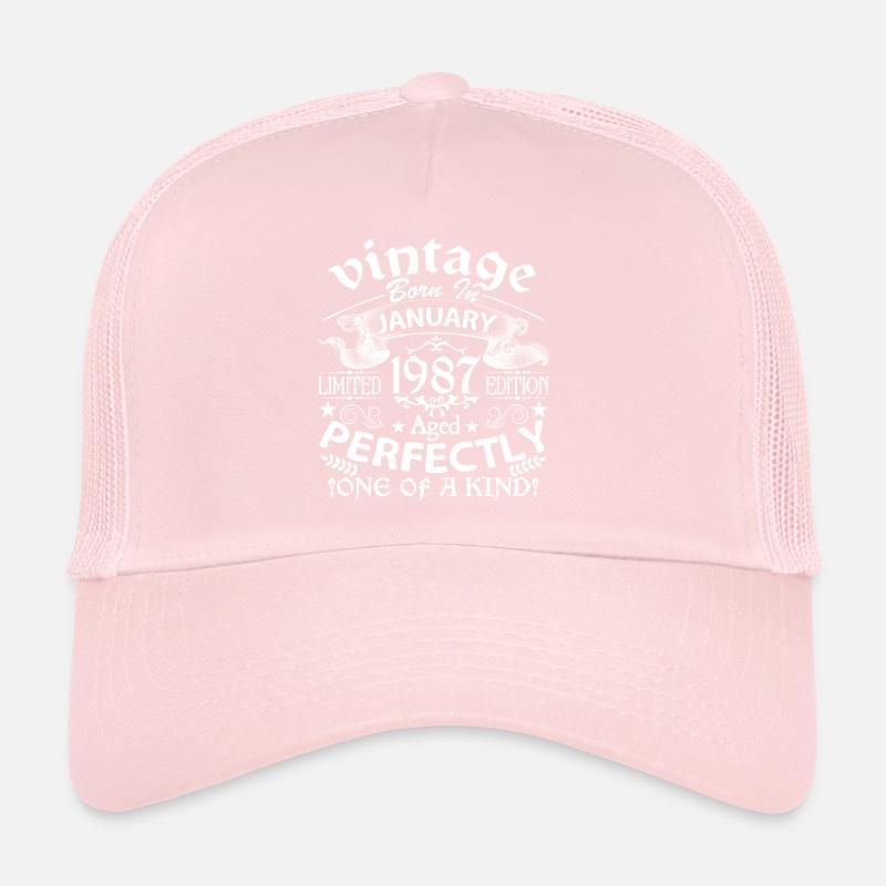 Janvier 1987 | anniversaire 1987 Vintage Janvier Casquette trucker 