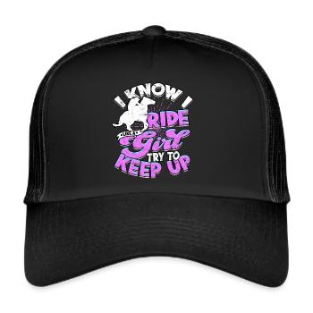 pferderennen pferd reiten pferde reiter geschenk g - Trucker Cap - Schwarz/Schwarz - Vorne