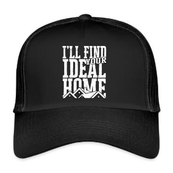 immobilienmakler immobilien makler geschenk gesche - Trucker Cap - Schwarz/Schwarz - Vorne