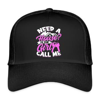 immobilienmakler immobilien makler geschenk gesche - Trucker Cap - Schwarz/Schwarz - Vorne