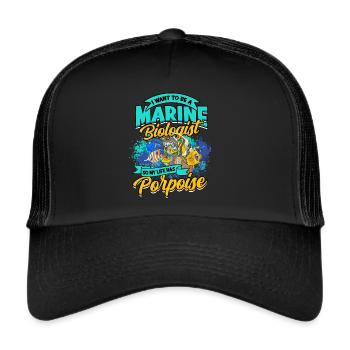 biologie marine biologiste marin biologie marine biologiste - Casquette trucker  - noir/noir - Devant