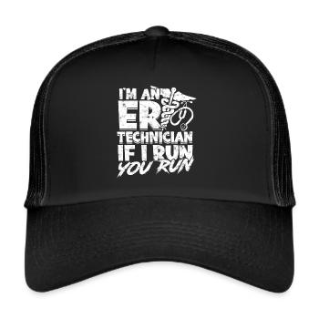 emergency room nurse hospital krankenpf - Trucker Cap - black/black - Front
