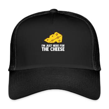 Lustiger Käseliebhaber Essen Humor Käse - Trucker Cap - Schwarz/Schwarz - Vorne