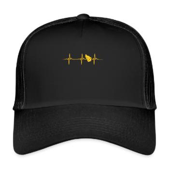 Lustiger Käseliebhaber Essen Humor Käse - Trucker Cap - Schwarz/Schwarz - Vorne