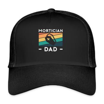 Mortician Dad Vater Papa Vatertag - Trucker Cap - Schwarz/Schwarz - Vorne
