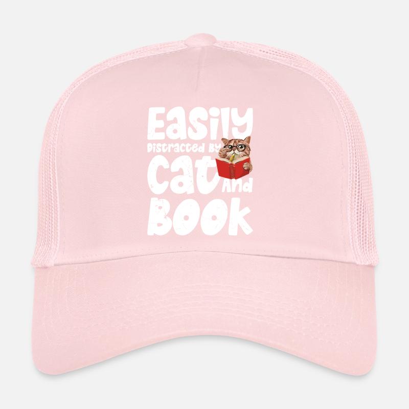 Leicht Durch Katze Und Buch Abgelenkt Trucker Cap