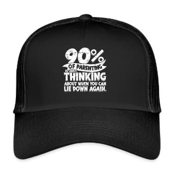 eltern geschenk mutter geschenkidee vater familie - Trucker Cap - Schwarz/Schwarz - Vorne