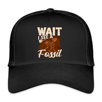 archäologe archäologie geschenk geschenkidee archä - Trucker Cap - Schwarz/Schwarz - Vorne