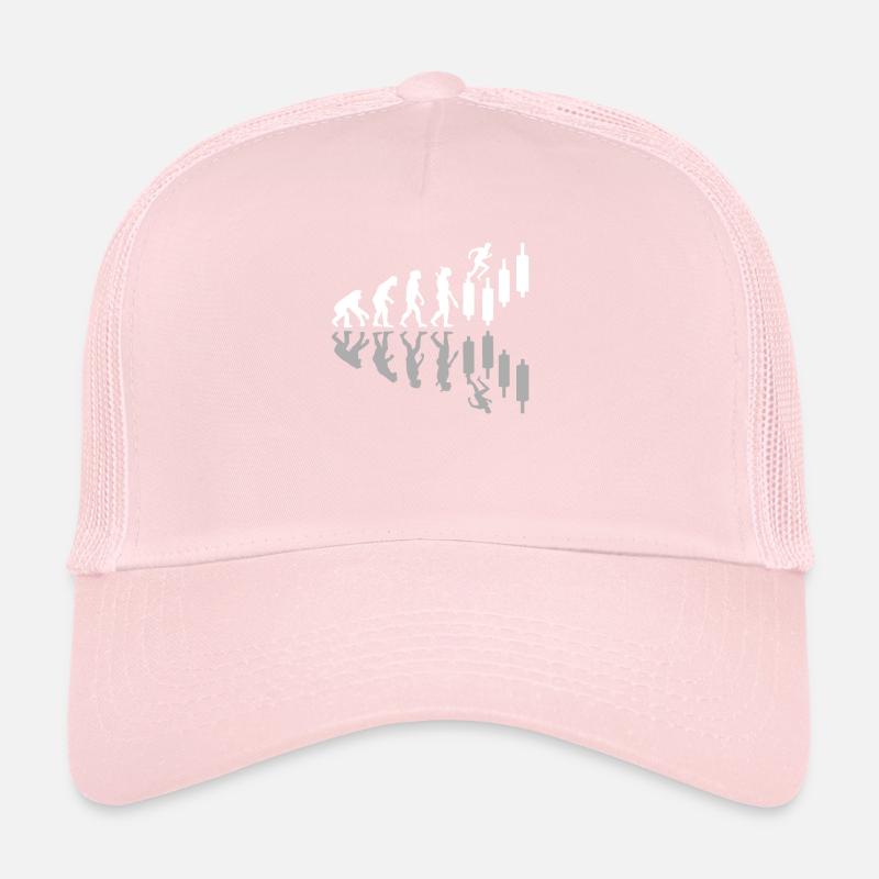 Human Evolution Day Trader Humor Trading Investor Trucker Cap