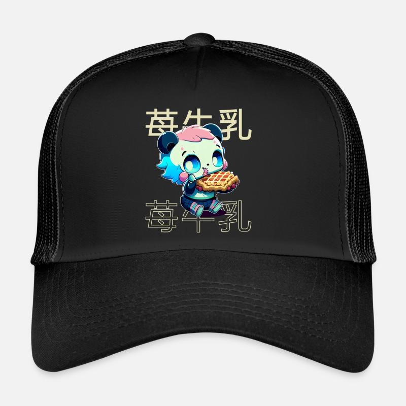 Süßer Kawaii Panda, Der Waffel Isst Anime Manga Trucker Cap
