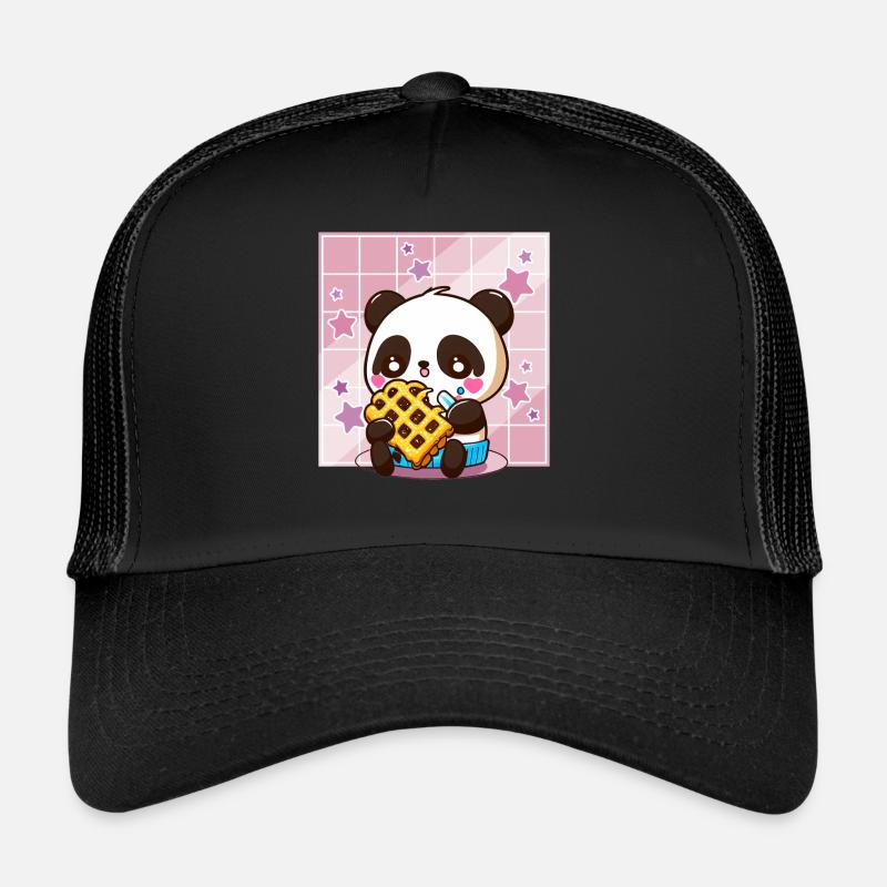 Süßer Kawaii Panda, Der Waffel Isst Anime Manga Trucker Cap