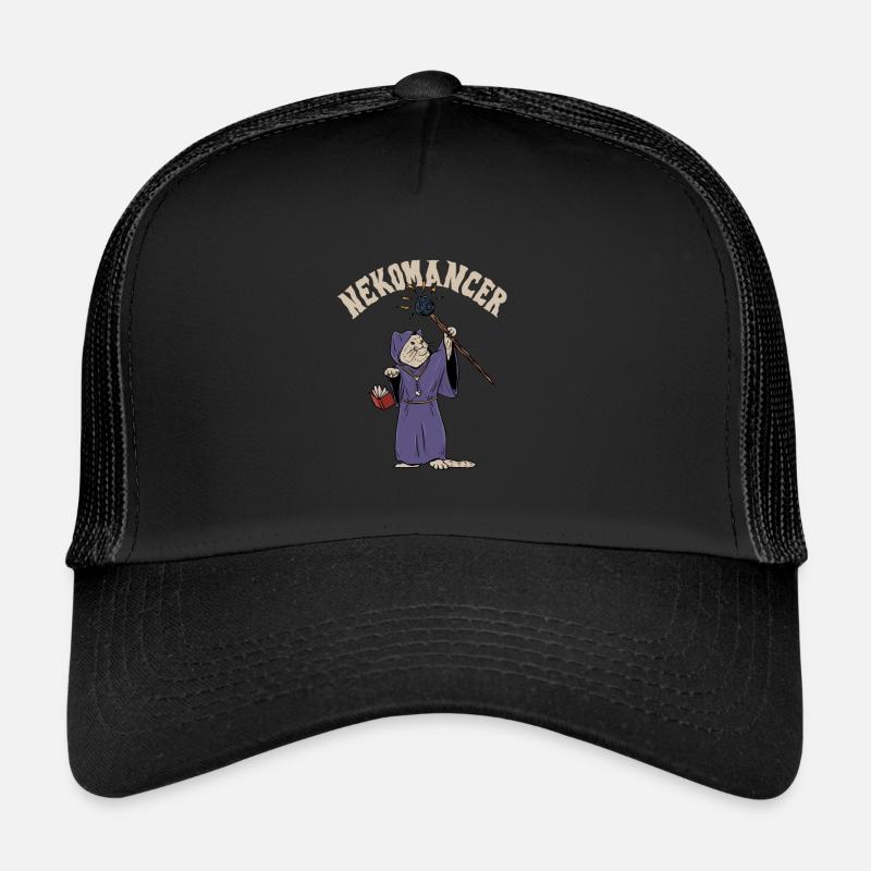 Nekomancer cat design for a necromancer Trucker Cap
