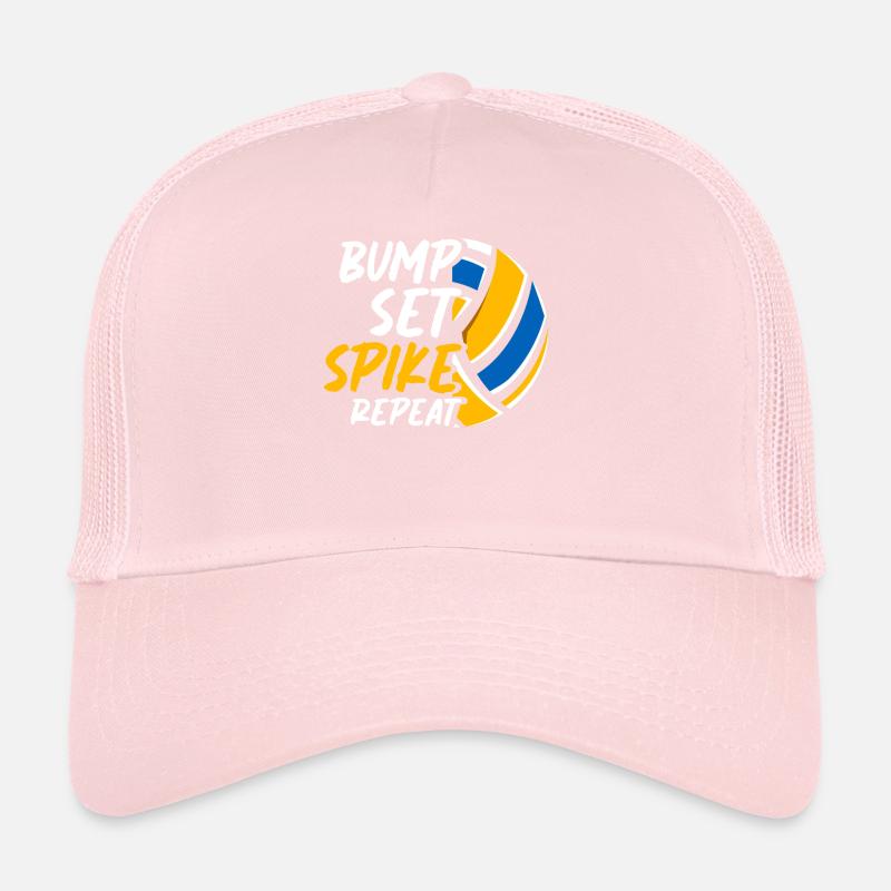 Bump Set Spike Repeat Volleyball Team Training Trucker Cap