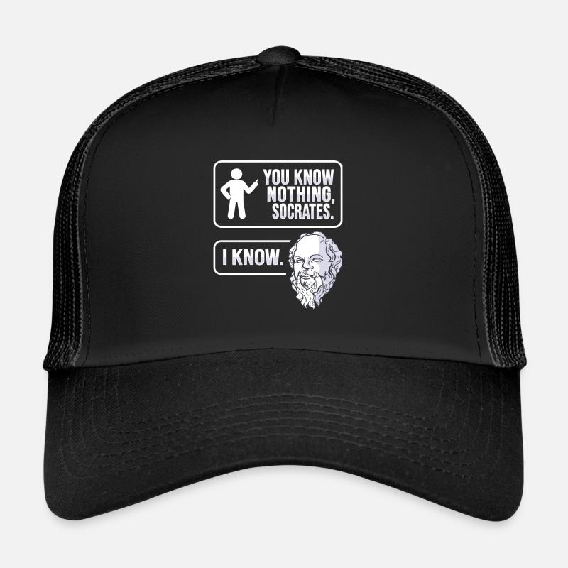 Socrates Philosophie - Trucker Cap - Schwarz/Schwarz