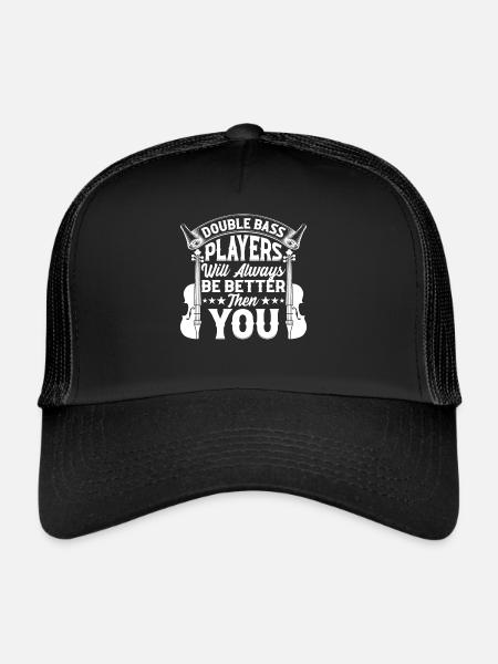 Les contrebassistes seront toujours meilleurs - Double Bass - Casquette trucker  - noir/noir - Devant