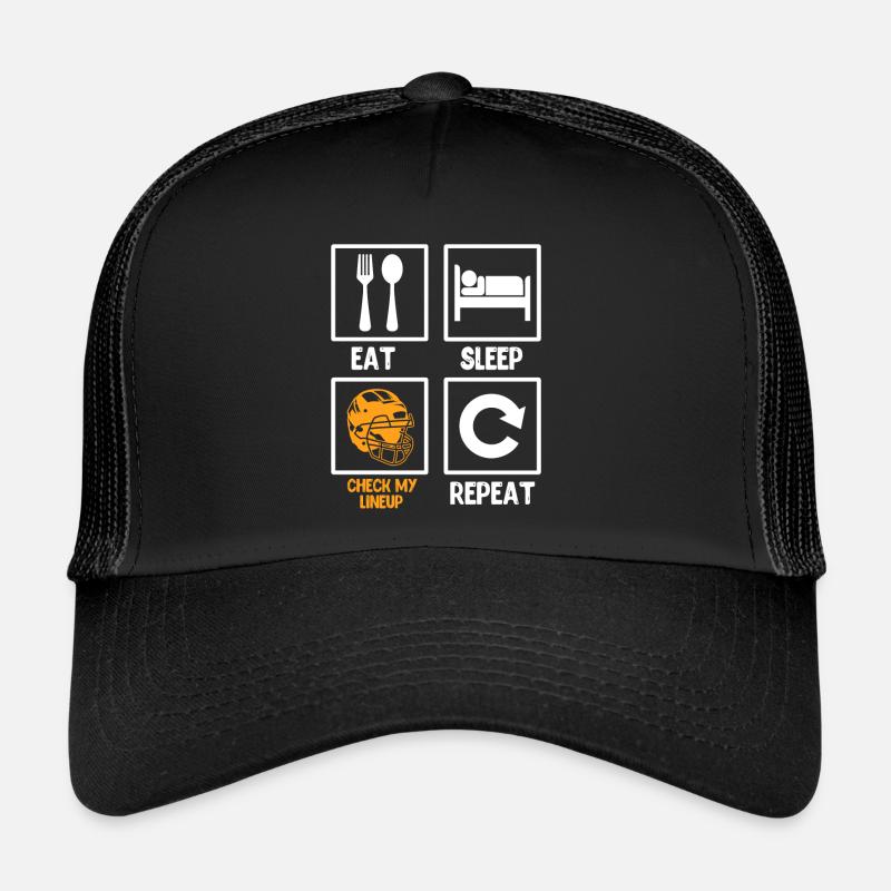 Eat Sleep Check my Lineup Repeat Trucker Cap