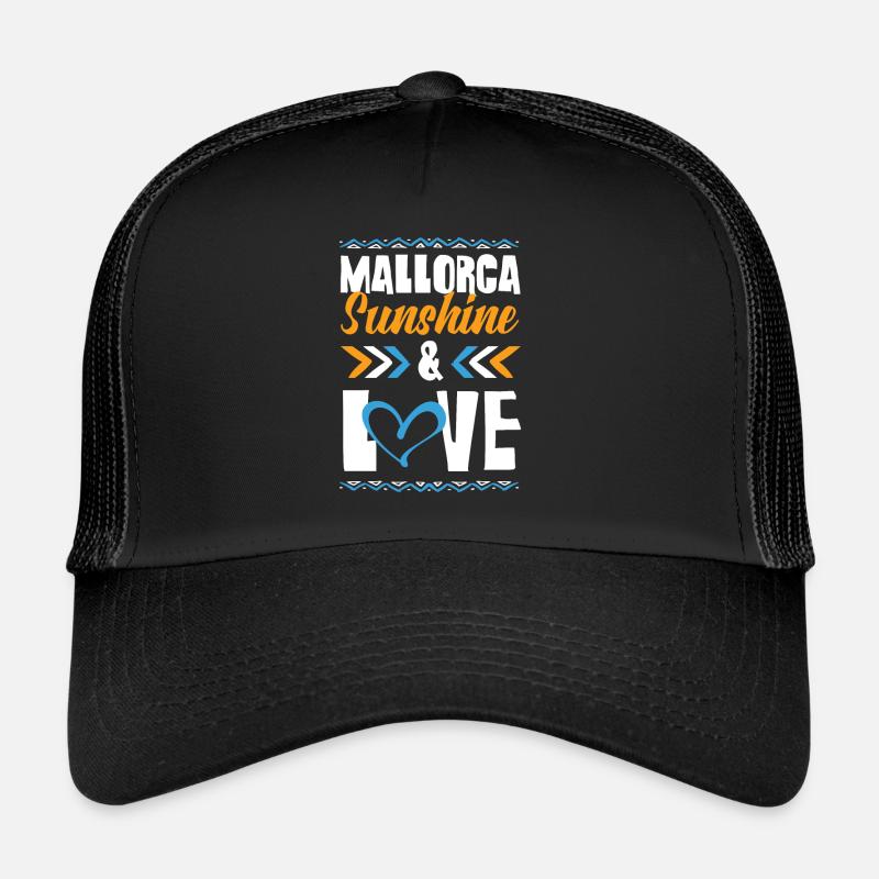 Mallorca Love - Trucker Cap - Schwarz/Schwarz