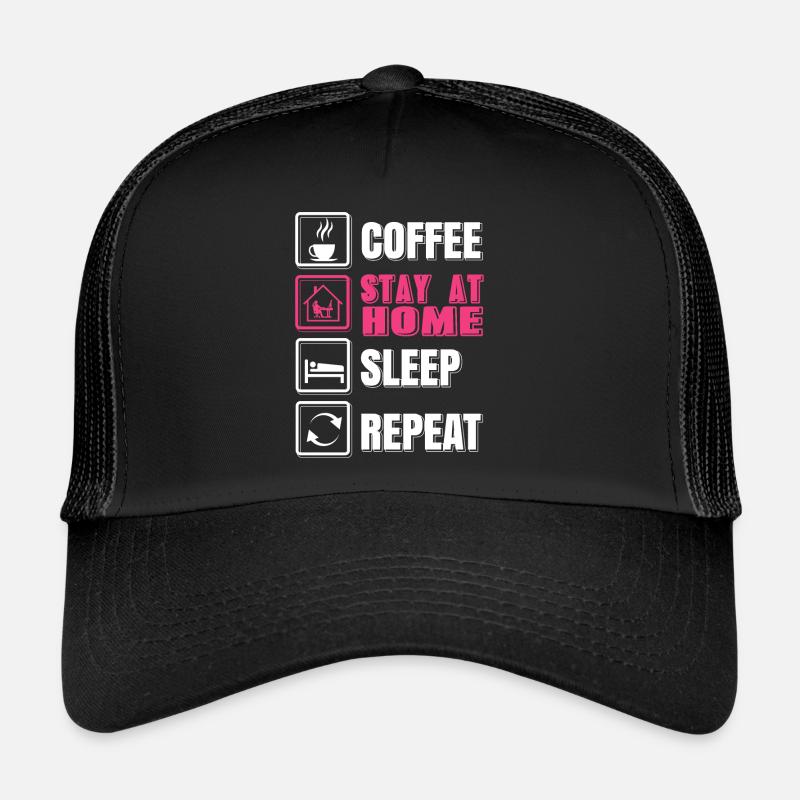 Coffee Stay At Home Sleep Repeat Working MOM Trucker Cap