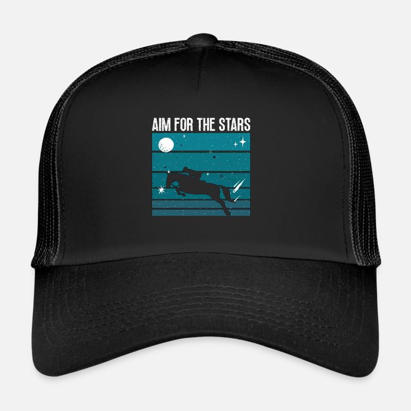 Saut d’obstacles Visez pour les étoiles Chevaux Saut d’obstacles Casquette trucker 
