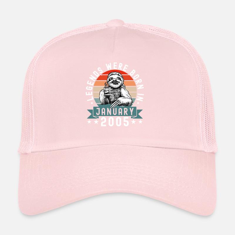Legends Were Born In January 2005 Sloth Sloth Trucker Cap