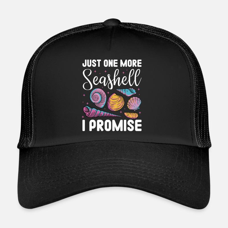 Just One More Sea Shell I Promise | Sea Shell - Trucker Cap - Schwarz/Schwarz