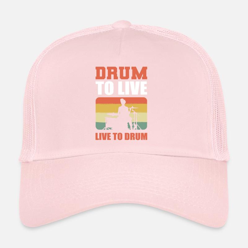 Live to Drum. Drum to Live Drummer Drumset Casquette trucker 