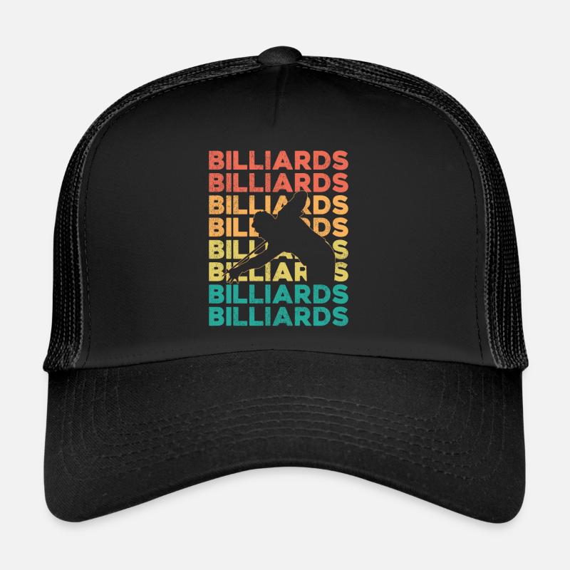 Billards Joueur de billard Balle Rétro - Casquette trucker  - noir/noir