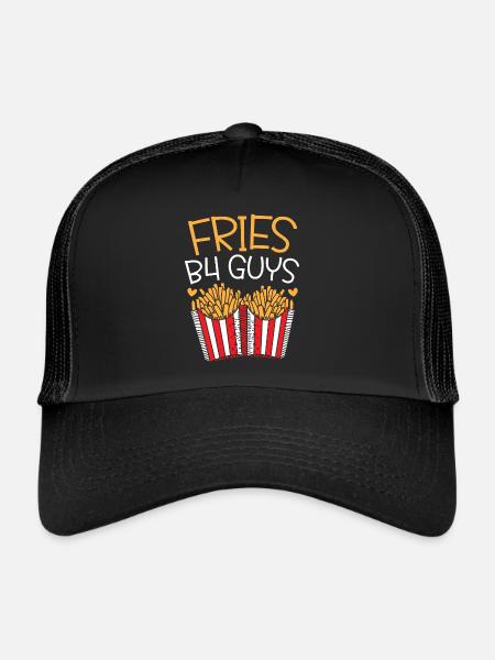 Frites B4 Guys Frites Mangeur Foodie Potato Lover - Casquette trucker  - noir/noir - Devant