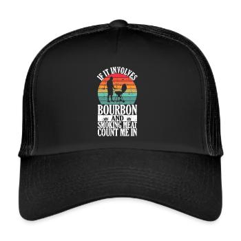 Bourbon Smoker Barbecue Whiskey - Trucker Cap - black/black - Front