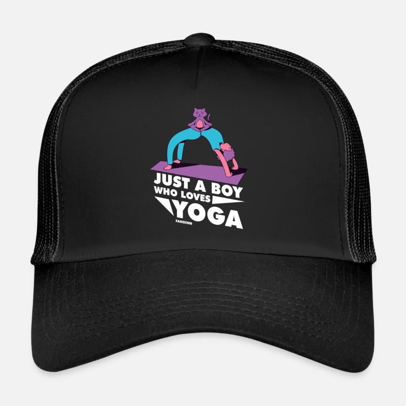 Just A Boy Who Loves Yoga - Trucker Cap - Schwarz/Schwarz