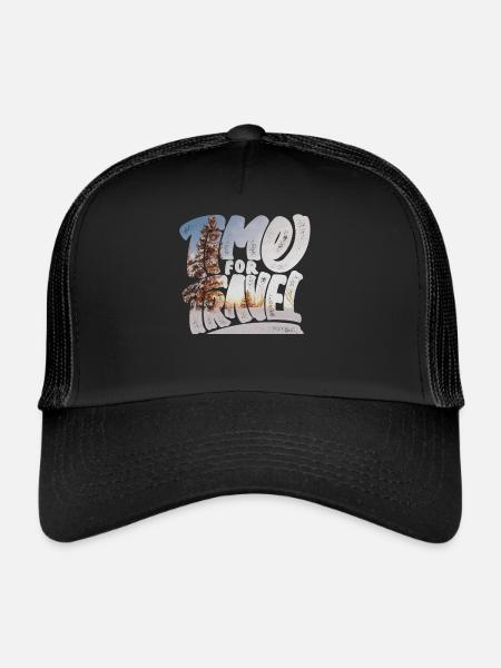 Time for travel - Trucker Cap - black/black - Front