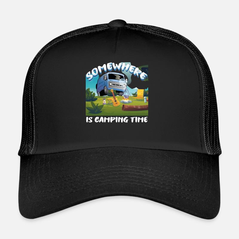 Somewhere is camping time Trucker Cap