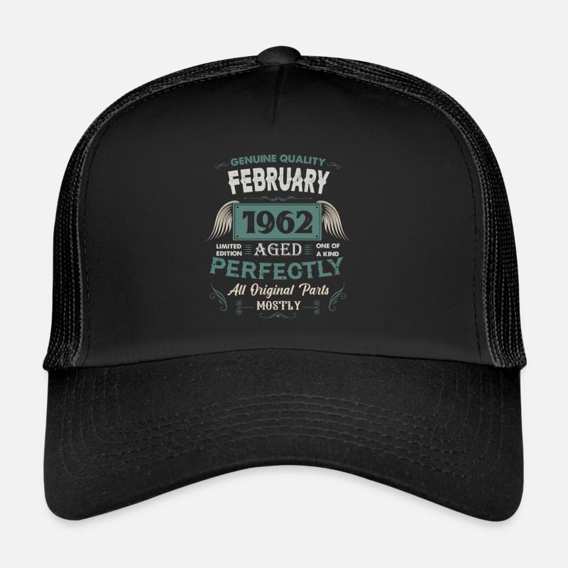 February 1962 Vintage Birthday Gift Trucker Cap