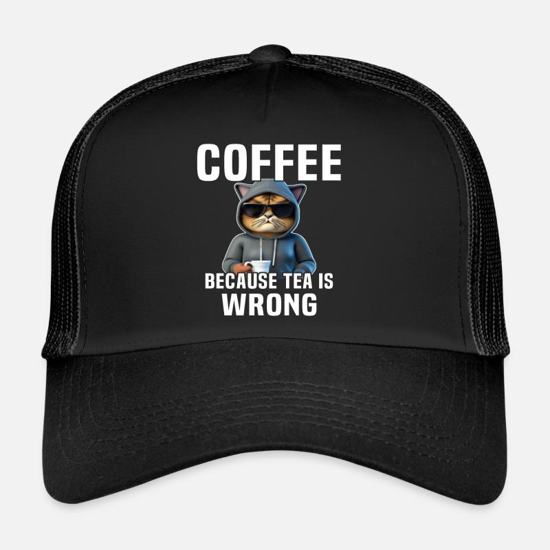 Kaffee Trinken Katze Tee Trucker Cap
