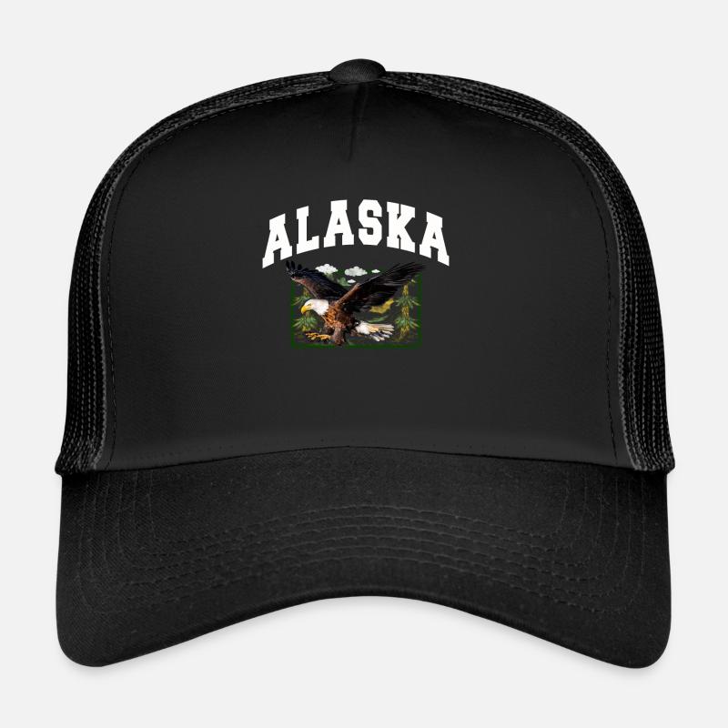 Alaska Geschenk Kinder Herren Damen USA Natur Eis - Trucker Cap - Schwarz/Schwarz