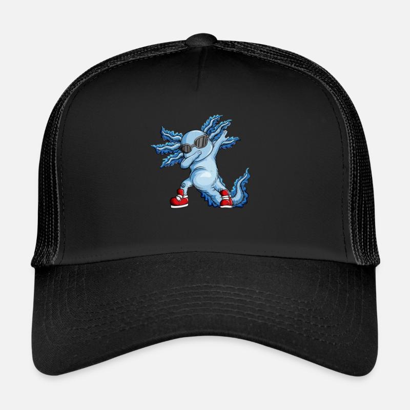 Axolotl avec chaussures de danse rouges Lunettes de soleil Dabbing Casquette trucker 