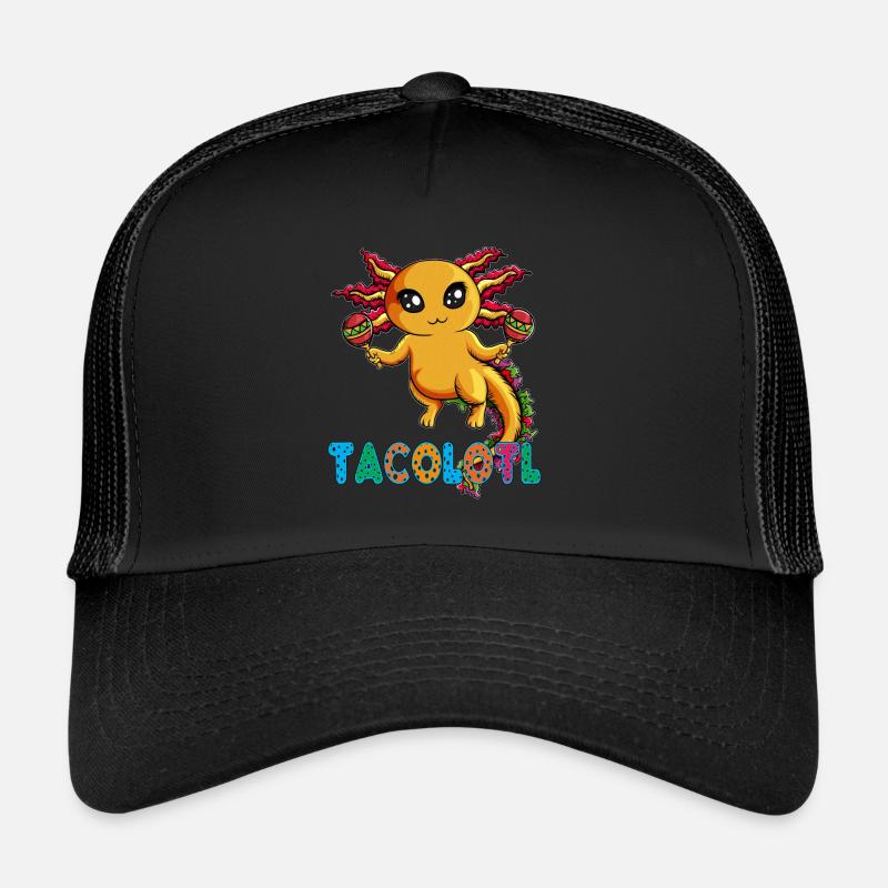 Axolotl Lurch als Taco Mexiko Cinco de Mayo - Trucker Cap - Schwarz/Schwarz
