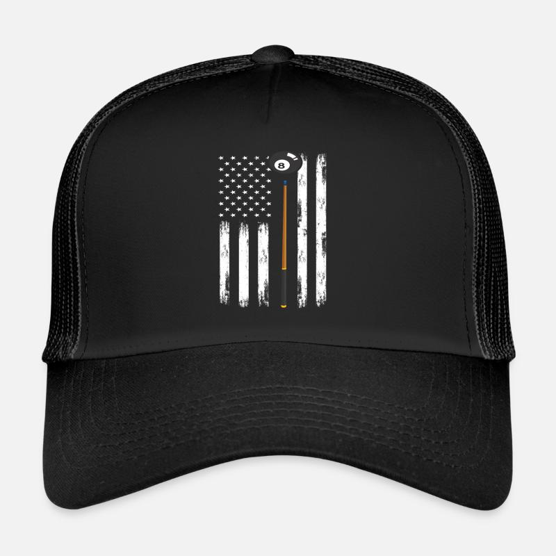Billiards USA Flag Flag Trucker Cap