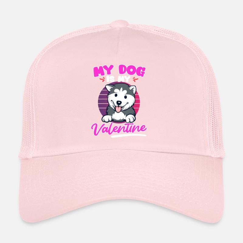 Husky Mon chien est mon amour Saint-Valentin Casquette trucker 