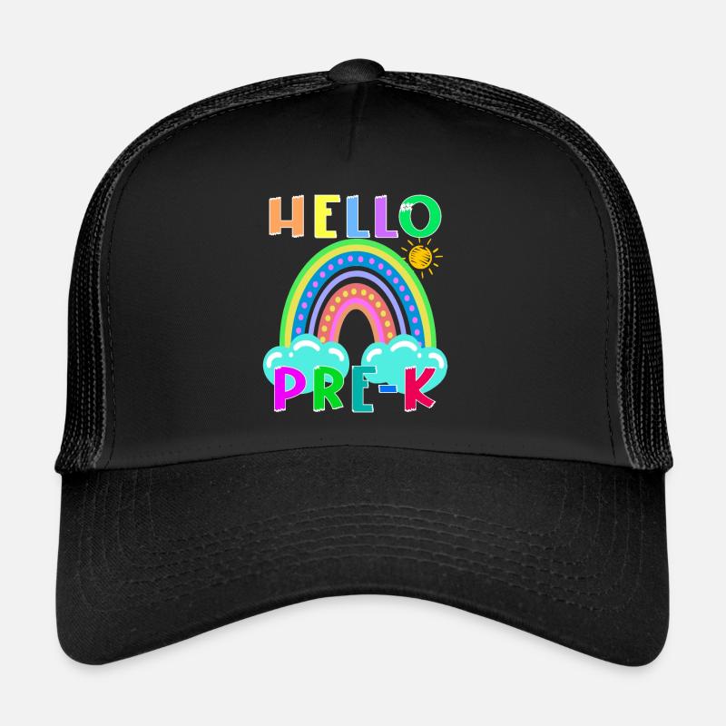 Hello PRE-K Boho Rainbow Team Vibes Back To School Trucker Cap