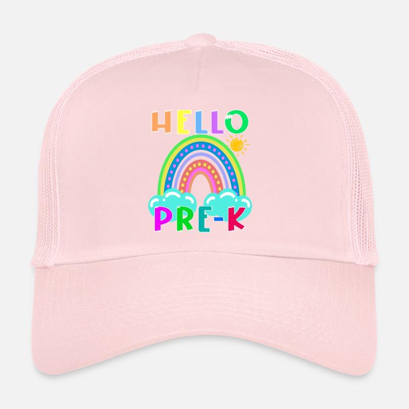 Bonjour PRE-K Boho Rainbow Team Vibes Retour à l’école Casquette trucker 