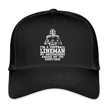 Lineman Joueur de football Offensive Défense - Casquette trucker  - noir/noir - Devant