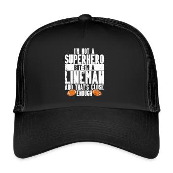 Lineman Joueur de football Offensive Défense - Casquette trucker  - noir/noir - Devant