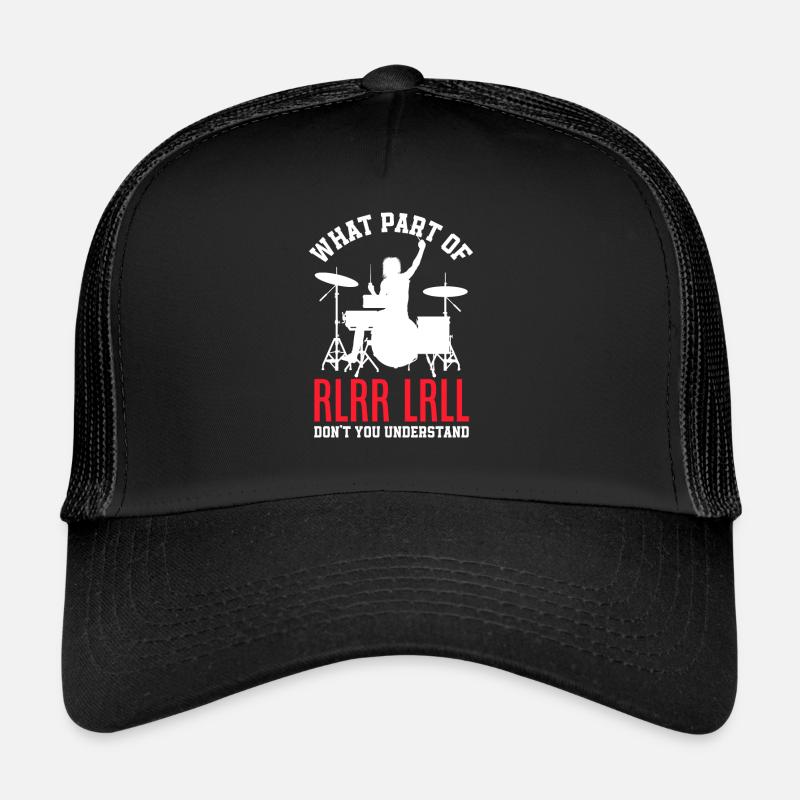 Schlagzeug Schlagzeuger Geschenk - Trucker Cap - Schwarz/Schwarz