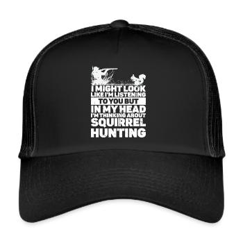 Chasse à l’écureuil - Casquette trucker  - noir/noir - Devant
