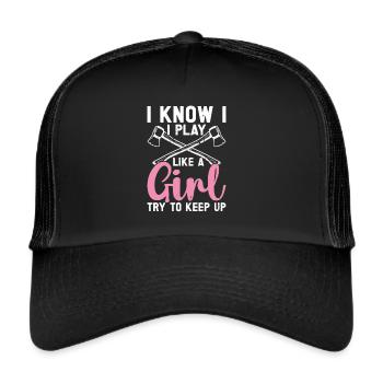 Axe Throw Axe Throwing Game - Trucker Cap - black/black - Front