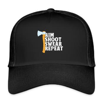 Axe Throw Axe Throwing Game - Trucker Cap - black/black - Front